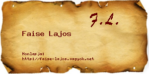 Faise Lajos névjegykártya